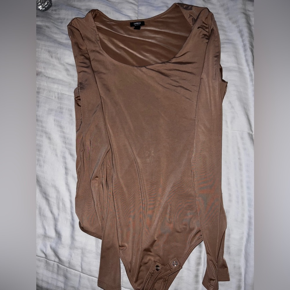 Express size medium brown long sleeve women’s bodysuit